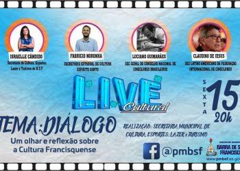 Cultura francisquense será debatida em live nesta sexta, 15, a partir das 20h