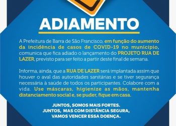 Prefeitura cancela Rua de Lazer por causa do avanço da Covid-19