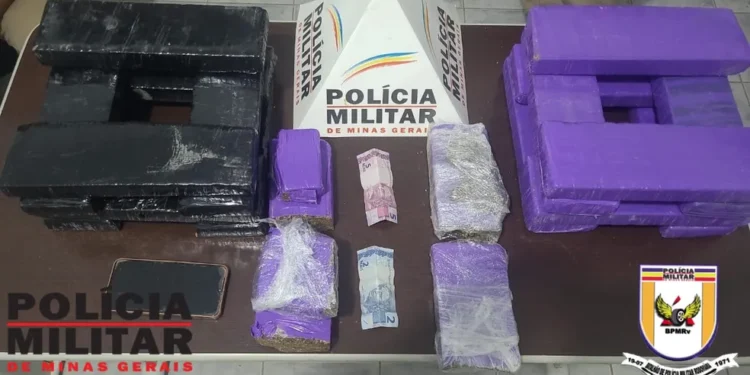Polícia Rodoviária mineira prende traficante com 20 barras de maconha que vinham para Central de Minas