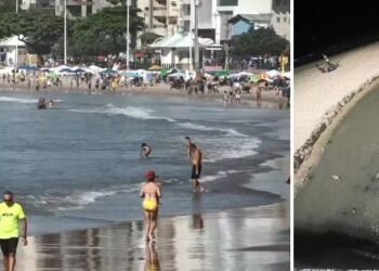 Moradores e turistas flagram esgoto em praias de Guarapari, mas prefeitura nega