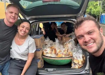 Bom exemplo: estrutura de evento cancelado pelas chuvas abrigou vítimas de chuvas no Sul