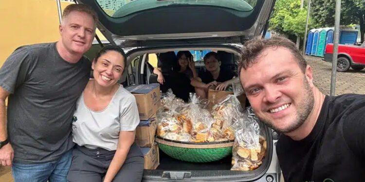Bom exemplo: estrutura de evento cancelado pelas chuvas abrigou vítimas de chuvas no Sul