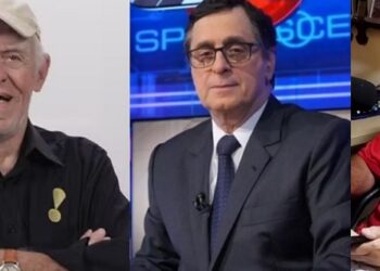 Domingo tem jogo no céu: narração de Sílvio Luiz, comentários de Antero Greco e reportagens de Apolinho