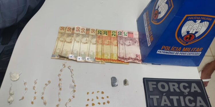 Polícia detém duas pessoas, apreende drogas e dinheiro no bairro Colina, em Barra de São Francisco