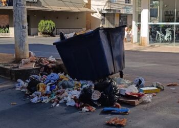 Vândalos flagrados derrubando lixo nas ruas; Prefeitura faz BO para saber quem mandou