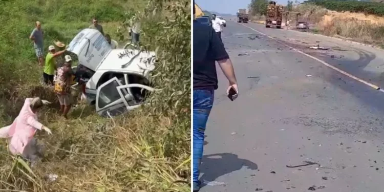 Carro e caminhão se envolvem em acidente na ES 341 em Pancas