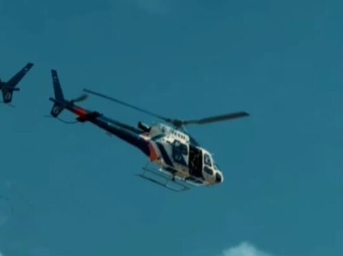 Helicóptero do NOTAER resgata mulher que teve corpo incendiado em Água Doce do Norte
