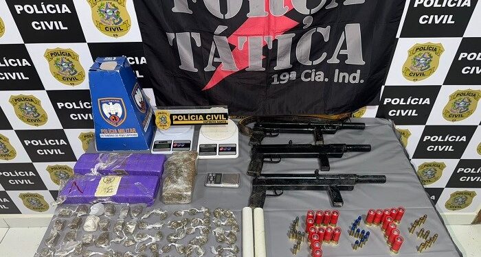 PM prende integrante de grupo criminoso e apreende armas, munição e drogas em Montanha