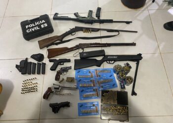 Policia vai atrás de homicida e apreende arsenal de armas em São Mateus