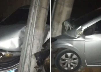 Briga de casal dentro de carro termina em acidente em Nova Venécia