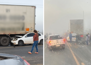 Motorista tenta desviar de carro parado e colide com caminhão na ES-220, em Vila Pavão