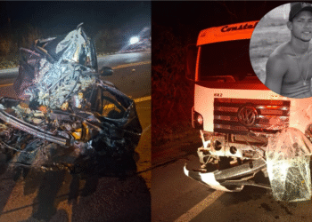 Jovem morre em colisão frontal entre carro e caminhão na BR-101, em São Mateus