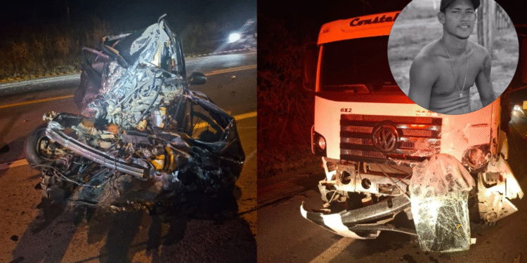 Jovem morre em colisão frontal entre carro e caminhão na BR-101, em São Mateus