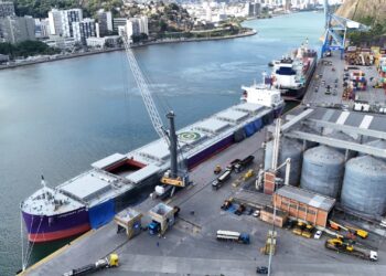 Navio Panamax descarrega pela primeira vez no porto de Vila Velha