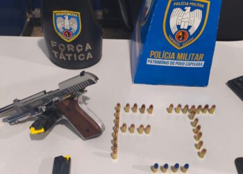 Homem é preso com pistola e 33 munições durante festa em Águia Branca