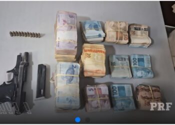 PRF apreende pistola e R$ 40 mil em espécie com motorista em fuga na BR 101