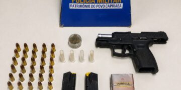 Homem é detido com pistola 9mm, munições e drogas após perseguição policial em Água Doce do Norte