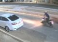 Vídeo: motociclista fica gravemente ferido após colisão com carro no bairro São Cristóvão, em Nova Venécia