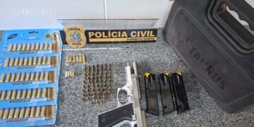 Polícia Civil prende homem e apreende pistola 9mm e mais de 120 munições em São Domingos do Norte