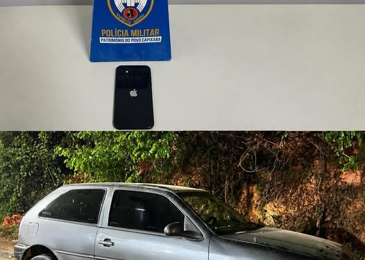 Polícia Militar recupera carro roubado e iPhone furtado em duas ações em Barra de São Francisco